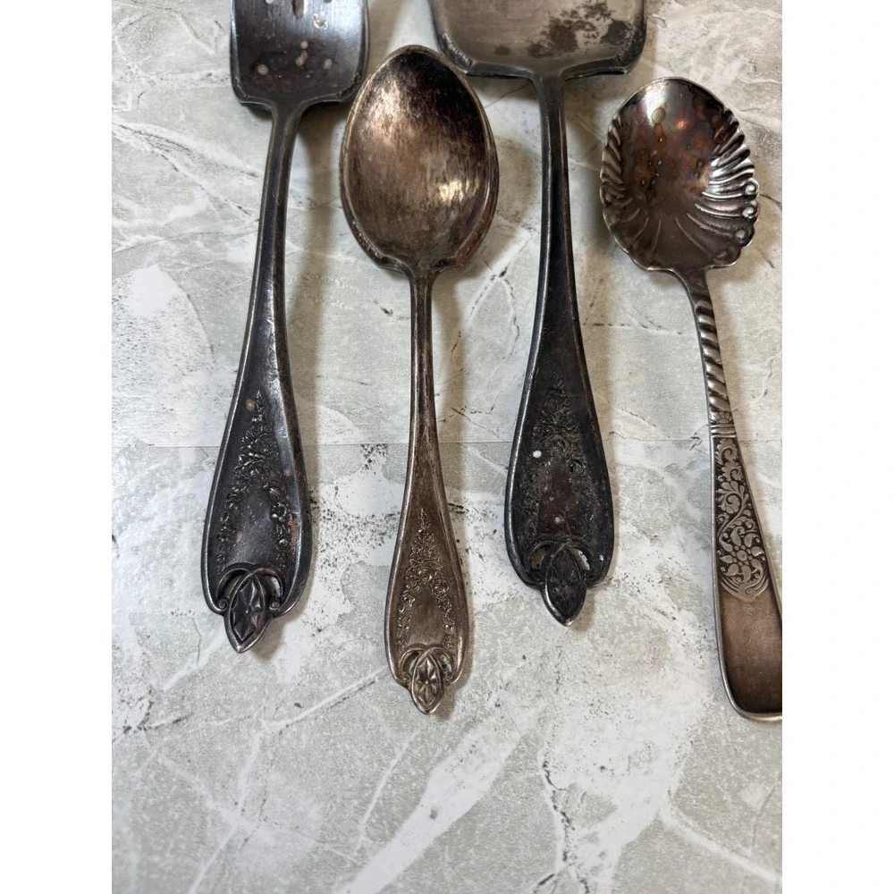 Vintage 1847 Rogers Bros Silverplate Flatware Serving Pieces Set Lot Spoons Fork